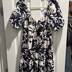 Trixxi Navy and Cream Floral Maxi Dress